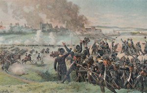 Napoleonin ilmestyminen kentällä ennen Ratisbonia, 1809, 1896. tekijältä Unbekannt