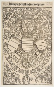 Recto: Maximilian I:n vaakuna roomalaisten kuninkaana, verso: Florianuksen vaakuna ..., 1502. tekijältä Unbekannt