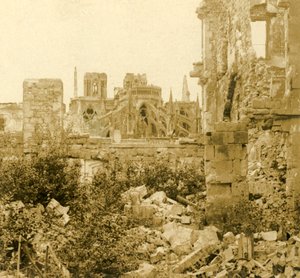 Reimsin katedraali, Reims, Pohjois-Ranska, c1914-c1918 tekijältä Unbekannt