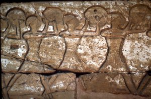 Sotilaiden reljeef, Ramses III:n temppeli, Medinet Habu, Luxor, Egypti, 1100-luku eKr. tekijältä Unbekannt