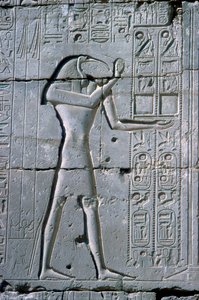Reliefi esittää Thot, Ramesseum, Ramses II:n temppeli, Luxor, Egypti, n. 1300 eaa. tekijältä Unbekannt
