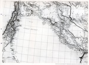 Rennellin kartta Syyrian autiomaasta, päivätty 1809, julkaistu 1831 1937 tekijältä Unbekannt