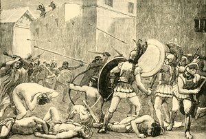 Pyrrhoksen karkottaminen Spartasta, 1890. tekijältä Unbekannt