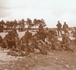 Lepopysäkki, Champagne, Pohjois-Ranska, c1914-c1918 tekijältä Unbekannt