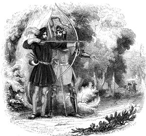 Robin Hood, legendaarinen englantilainen kansansankari ja lainsuojaton ja köyhien mestari, 1800-luvun alku tekijältä Unbekannt