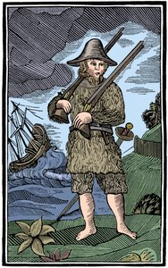 Robinson Crusoe, chapbook-leikkaus, 1700-luku 1964 tekijältä Unbekannt