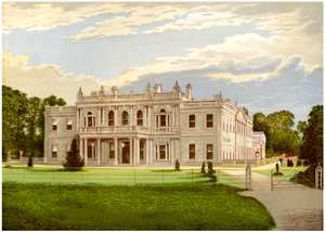 Rolleston Hall, Staffordshire, Baronet Mosleyn koti, vuodelta 1880 tekijältä Unbekannt