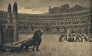 Roma - Circus Maximus - Villieläimille heitettyjen kristittyjen viimeinen rukous, 1910 tekijältä Unbekannt
