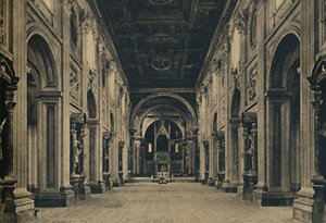 Roma - Pyhän Johanneksen basilikan päälaivo Lateran Borromini, kaari. 1650, 1910 tekijältä Unbekannt
