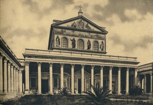 Roma - Pyhän Paavalin basilikan pääjulkisivu ilman seiniä, 1910. tekijältä Unbekannt