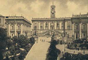 Roma - Capitol: keskustassa Senaattorien palatsi, nyt kaupungintalo, 1910. tekijältä Unbekannt