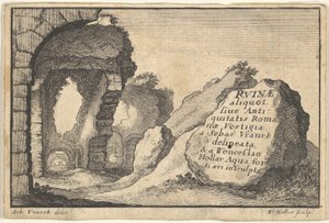 Rooman rauniot, toinen versio otsikkosivusta, n. 1650. tekijältä Unbekannt