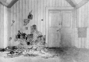Huone, jossa tsaari Nikolai II ja hänen perheensä teloitettiin, Jekaterinburg, Venäjä, 17. heinäkuuta 1918 tekijältä Unbekannt