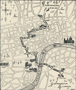 Protestimarssin reitti Tolpuddle-marttyyrien vapauttamiseksi, 1834, 1934 tekijältä Unbekannt
