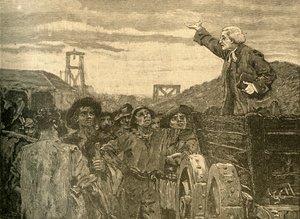 Rowland Hill saarnaa Bristolin Kingswoodin kaivoille, c1772 c1890. tekijältä Unbekannt