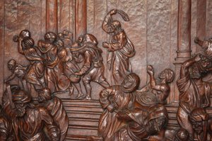San Francisco el Granden kuninkaallinen basilika. Jeesus jahtaa kauppiaita Madridin temppelistä Espanjassa tekijältä Unbekannt