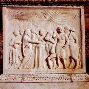 Härän uhraus, Vespasianuksen temppeli, Pompei, Italia, 1. vuosisata tekijältä Unbekannt