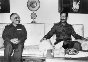 Saddam Hussein ja Jordanian kuningas Hussein, Irak, 1987 tekijältä Unbekannt
