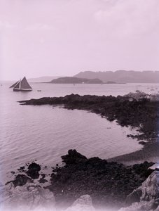 Purjevene rannikolla lähellä Plymouthia Devonissa. tekijältä Unbekannt