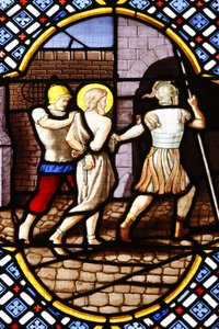 Saint-Corentinin (Saint Corentin) katedraali, Quimperin lasimaalaus : Johannes Kastaja pidätetty, Quimper, Ranska tekijältä Unbekannt