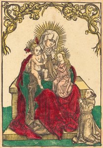 Pyhä Anna, Madonna ja lapsi ja fransiskaanimunkki, n. 1500. tekijältä Unbekannt