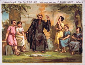 Saint Benoit opettaa lapsia, 1800-luku tekijältä Unbekannt