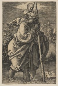 Saint Christopher Facing Vasen kopio.n.d. tekijältä Unbekannt