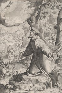 Pyhä Franciscus vastaanottamassa stigmat, 1590-1620. tekijältä Unbekannt