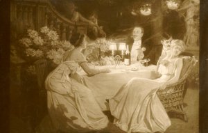 Salonki 1910. Ludovic Alleaume päivällisen jälkeen, 1910. tekijältä Unbekannt