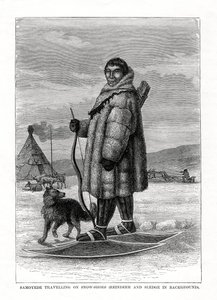 Samojedit matkustavat lumikengillä, Venäjä, 1877 tekijältä Unbekannt