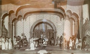 Kohtaus Aleksanteri Ostrovskin näytelmästä Väärä Dmitry, Maly-teatteri, Moskova, Venäjä, 1870-luku tekijältä Unbekannt