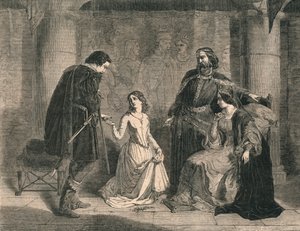 Kohtaus Hamletista - King, Ophelia ja Laertes, 1852. tekijältä Unbekannt