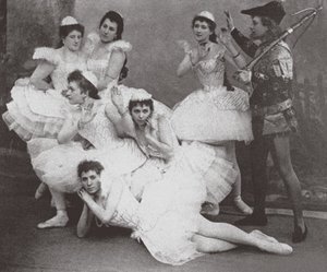 Kohtaus Ballet Swan Lakesta, Mariinski-teatterista. 1895 tekijältä Unbekannt