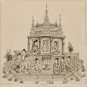 Kohtaus Vessantara Jatakasta, v. 1880 tekijältä Unbekannt