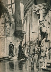 Kohtaus Ludvig XI:n palatsissa. Elokuvasta: The Beloved Rogue. Asetukset William Cameron Me tekijältä Unbekannt