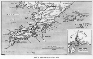Operaatiopaikka Port Adamsin eteläpuolella, Manchuria, Venäjän ja Japanin sota, 1905 tekijältä Unbekannt