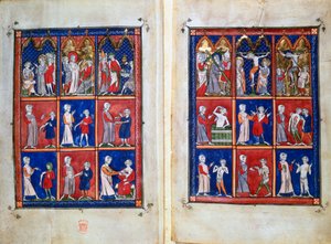 Kohtauksia Kristuksen elämästä ja lääkäreistä potilaiden kanssa, c1300 tekijältä Unbekannt