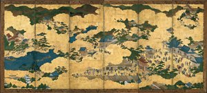 Kohtauksia Kiotossa ja sen ympäristössä, noin 1690 tekijältä Unbekannt