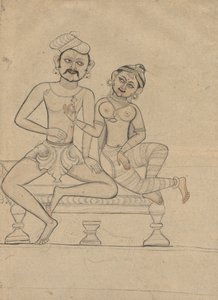 Istuva pariskunta, c. 1800. tekijältä Unbekannt