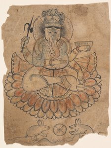 Istuva nelikätinen Ganesha, n. 1775. tekijältä Unbekannt