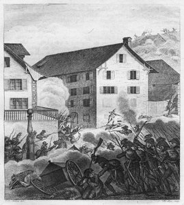 Toinen Zürichin taistelu, Taistelukohtaus Centralissa, 1799 tekijältä Unbekannt