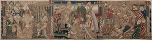 Brodeeratun friisin osa: Ahasverus ja Esther, paavi, joka viheltää keisaria, 1625-1649. tekijältä Unbekannt