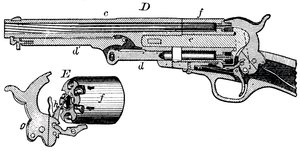 Leikkauskuva Colt-revolverista, c1880 tekijältä Unbekannt