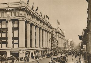 Selfridget ja viimeiset vanhat Oxford Streetin kaupat, jotka rakennus nielaisi, vuodelta 1935. tekijältä Unbekannt