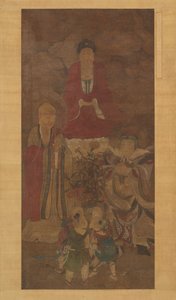 Shakyamuni luohan, taivaallinen kuningas, ja pojat, 1600-luvun alku. tekijältä Unbekannt