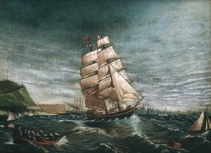 Laiva New Yorkin satamassa, n. 1890. tekijältä Unbekannt