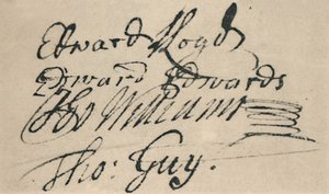 Edward Lloydin allekirjoitus, 1692, 1928 tekijältä Unbekannt