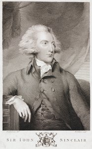 Sir John Sinclair, skotlantilainen maatalousekonomisti ja tilastotieteilijä, n. 1790-luku tekijältä Unbekannt