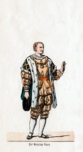 Sir Nicholas Vaux, pukusuunnittelu Shakespearen näytelmään, Henry VIII, 1800-luku tekijältä Unbekannt