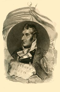 Sir Sidney Smith, joka 300 brittiläisen merimiehen kanssa puolusti Breach of Acre, 1764-1840, 1816. tekijältä Unbekannt